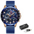 Mens Watches Top Brand Luxury WristWatch Quartz Clock Blue Watch Men Waterproof Sport