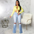 Fashion Denim Flare Pants Women Retro Ripped Jeans Wide Leg Trousers Lady