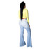Fashion Denim Flare Pants Women Retro Ripped Jeans Wide Leg Trousers Lady
