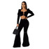 Fashion Denim Flare Pants Women Retro Ripped Jeans Wide Leg Trousers Lady