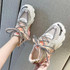 Mesh Casual Shoes Woman Sneakers Med Heels Platform Sneakers Women