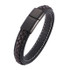 Trendy Mens Bracelets Jewelry Black Red Braided Leather Bracelet Stainlees