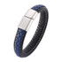 Trendy Mens Bracelets Jewelry Black Red Braided Leather Bracelet Stainlees