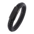 Trendy Mens Bracelets Jewelry Black Red Braided Leather Bracelet Stainlees