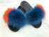 Ladies Summer Real Fox Fur Slippers Furry Fur Slippers Cute Fluffy Fur Slippers Fox Fur Slides Plush Slippers Luxury Slippers