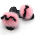 Ladies Summer Real Fox Fur Slippers Furry Fur Slippers Cute Fluffy Fur Slippers Fox Fur Slides Plush Slippers Luxury Slippers