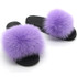 Ladies Summer Real Fox Fur Slippers Furry Fur Slippers Cute Fluffy Fur Slippers Fox Fur Slides Plush Slippers Luxury Slippers