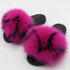 Ladies Summer Real Fox Fur Slippers Furry Fur Slippers Cute Fluffy Fur Slippers Fox Fur Slides Plush Slippers Luxury Slippers