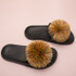 fujin furry slides for unisex women fur leather faux summer shoes indoor furry slippers flat women's sandals zapatos de mujer