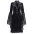 InsGoth Vintage Black Velvet Gothic Dress Women Elegant Hollow Out Sexy Lace Dress Patchwork Mini Female Party Dresses Autumn