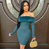 Ocstrade Sexy Off Shoulder Bodycon Bandage Dress Long Sleeve Rayon Bandage Dress Bodycon Celebrity Club Evening Party Dress