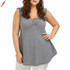 Big Size Ladies Vest 2018 Women's Solid Sleeveless V Neck Tank Top Summer T Shirt Tops Plus Size Women Clothing vetement femme#1