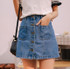 Denim Skirt High Waist A-line Mini Skirts Women 2019 Summer New Arrivals Single Button Pockets Blue Jean Skirt Style Saia Jeans