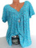 Floral Print V-Neck Short Sleeve T-Shirt
