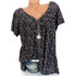 Floral Print V-Neck Short Sleeve T-Shirt