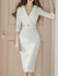 Surplice Plain Bodycon Dress