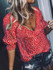 Deep V Neck  Printed  Blouses