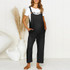 Maternity  Vintage  Round Neck Short Sleeve Pure Colour Jumpsuit