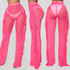 Ruffle Beach Pants Swimwear Cover up Sheer High Waist Mesh Beach Pants