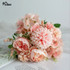 Meldel Artificial Peony Flowers Silk Bouquet for Wedding Decoration Small Fake Rose Flowers Home Decor DIY Faux Rose Peony Flore