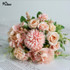 Meldel Artificial Peony Flowers Silk Bouquet for Wedding Decoration Small Fake Rose Flowers Home Decor DIY Faux Rose Peony Flore