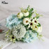 Meldel Artificial Peony Flowers Silk Bouquet for Wedding Decoration Small Fake Rose Flowers Home Decor DIY Faux Rose Peony Flore