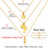 3 Pc Necklace Set - Africa Map + Ankh Pendant + Initial Necklace