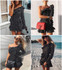Yojoceli Elegant Ruffle Bow Short Dress Women One Shoulder Polka Dot Sexy Summer Dress