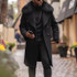 Woolen Coat Straight Lapel Button