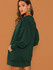 Drop Shoulder Solid Sweatshirt Dress
