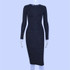 Women's Bandage Shiny Long Sleeve Evening Party Dress Pencil Dresses