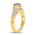Wedding Collection | 14kt Yellow Gold Round Brown Diamond Bridal Wedding Ring Band Set 1 Cttw |  Splendid Jewellery