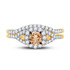 Wedding Collection | 14kt Yellow Gold Round Brown Diamond Bridal Wedding Ring Band Set 1 Cttw |  Splendid Jewellery