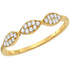 Diamond Stackable Band | 10kt Yellow Gold Womens Round Diamond Oval Cluster Stackable Band Ring 1/8 Cttw |  Splendid Jewellery
