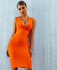 Orange Red Sexy Deep V-Neck Sleeveless Party Dress