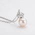 Sterling Silver 9-10mm Freshwater White Pearl Pendant Necklace
