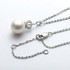 Sterling Silver Freshwater White 9.5-10mm Pearl Necklace Crown Pendant for Women
