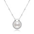 Classic Sterling Silver Freshwater White 9mm Pearl Pendant Necklace for Women