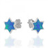 Sterling Silver Opal Jewish Star Earrings