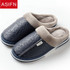 Waterproof Warm Leather Indoor Slipper for Men