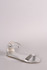 Bamboo Metallic Ankle Strap Open Toe Flat Sandal