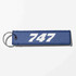 Boeing 747 Flat Text Designed Key Chains
