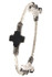 Hammered bangle cross station bracelet