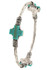 Hammered bangle cross station bracelet