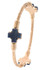 Hammered bangle cross station bracelet