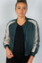 Ladies fashion color block stand collar zipper long sleeve bomber jacket
