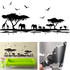 African Elephant Animals Wall Stickers Black Mural Home Decal Removable Art Vinyl Room Decor DIY