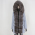 BLUENESSFAIR 2020 Waterproof Long Parka Real Fur Coat Natural Fox Fur Collar Hood Outerwear Winter Jacket Women Warm Streetwear