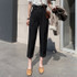BGTEEVER Casual Pants Women Solid High Waist Belted Pencil Pants Office Lady Suit Pants Elegant Women Trousers 2019