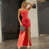 Feditch Sexy Red Maxi Dress Spaghetti Strap Backless Off Shoulder High Split Long Dresses Women Bodycon Elegant Party Dress